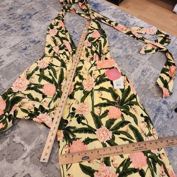 NWT Agua Bendita × Target Wideleg Botanical Sleeveless Jumpsuit size XL stretch - Picture 11 of 15